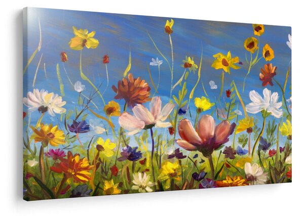 Naslikana slika procvjetale livade (90x60 cm)