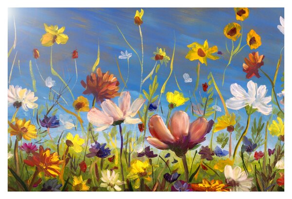Naslikana slika procvjetale livade (90x60 cm)
