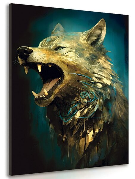 Slika plavo-zlatni vuk