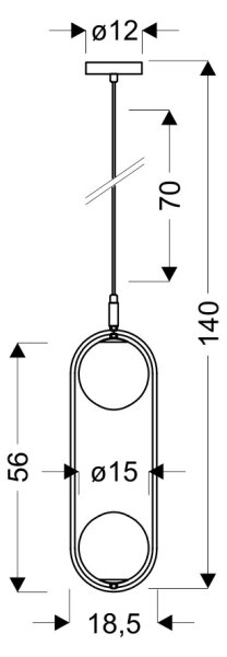 Luster na sajli CORDEL 2xG9/28W/230V