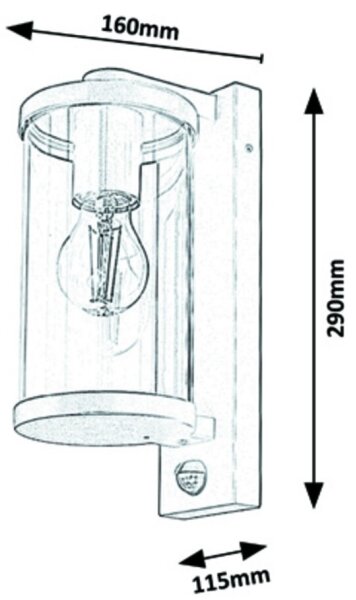 Rabalux - Vanjska zidna svjetiljka sa senzorom 1xE27/60W/230V IP44