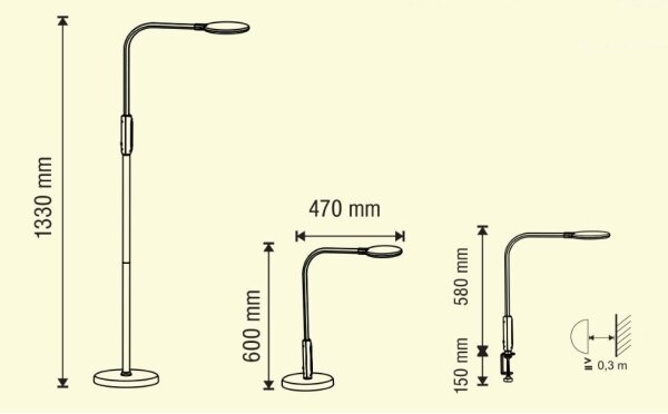 LED Prigušiva lampa 3u1 LED/12W/230V crna CRI 90 + daljinski upravljač