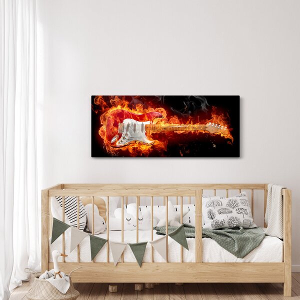 Slika - Gitara u plamenu (120x50 cm)