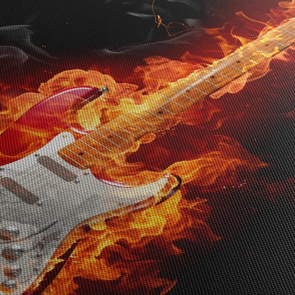 Slika - Gitara u plamenu (90x60 cm)