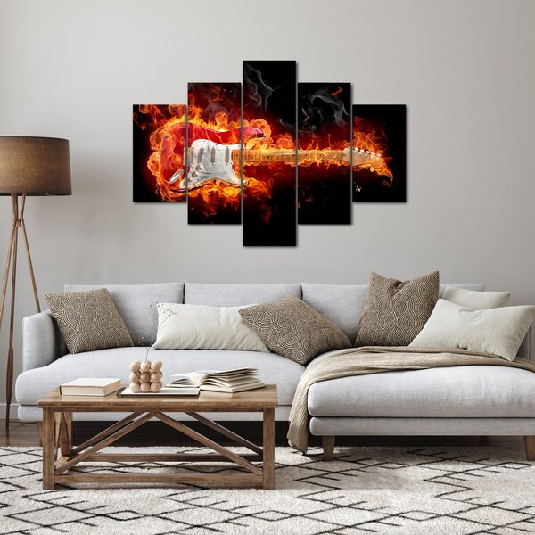 Slika - Gitara u plamenu (150x105 cm)