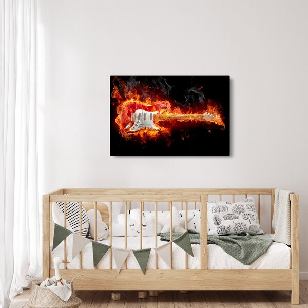 Slika - Gitara u plamenu (90x60 cm)