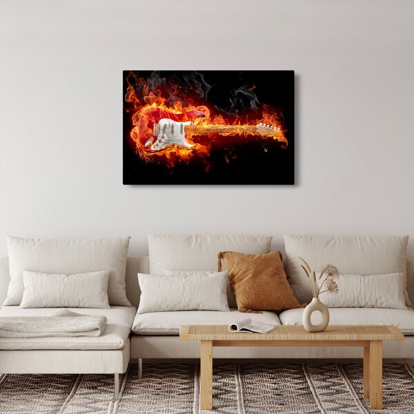 Slika - Gitara u plamenu (90x60 cm)