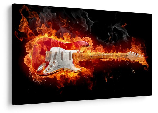 Slika - Gitara u plamenu (90x60 cm)