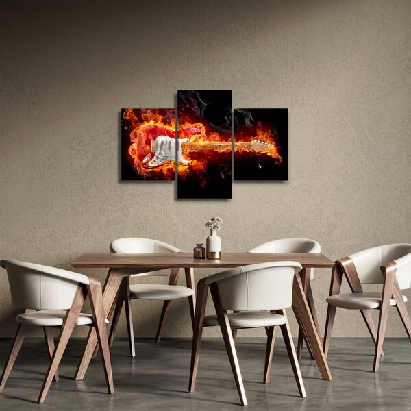 Slika - Gitara u plamenu (90x60 cm)