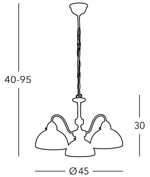 Kolarz 731.83.53 - Luster na lancu NONNA 3xE27/75W/230V