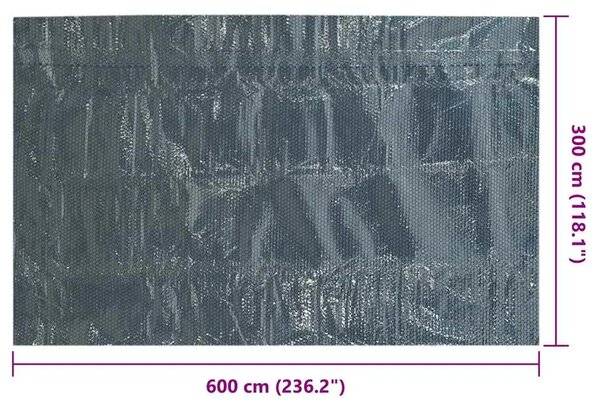 Solarni pokrivač za bazen 600 x 300 cm 0 1 mm Četvrtasti 0 1 mm - Crna i plava 600 x 300 cm 110 μm