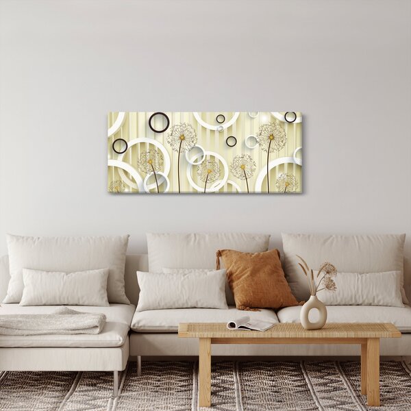 Apstraktna slika s maslačcima (120x50 cm)