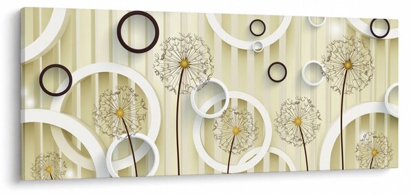 Apstraktna slika s maslačcima (120x50 cm)