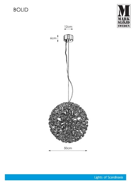 Markslöjd 108101 - Kristalni luster na sajli BOLID 9xG9/20W/230V