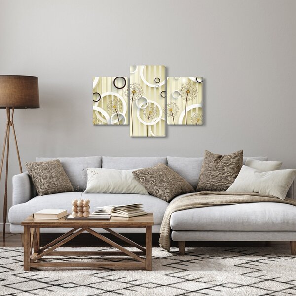 Apstraktna slika s maslačcima (90x60 cm)