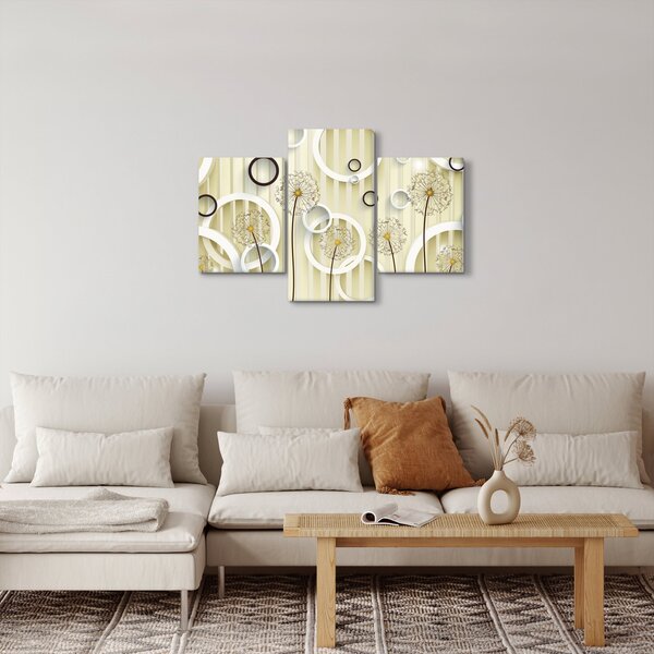 Apstraktna slika s maslačcima (90x60 cm)