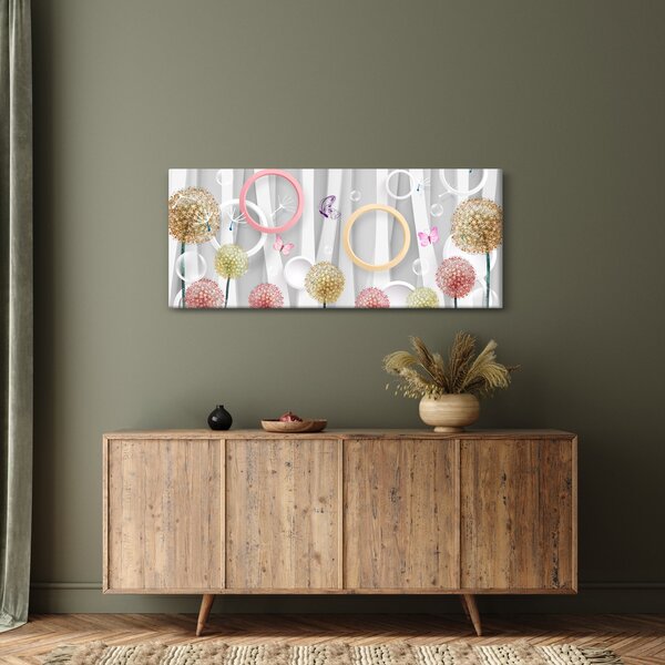 Apstraktna slika s maslačcima (120x50 cm)