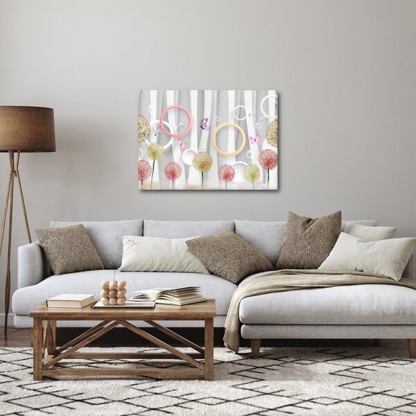 Apstraktna slika s maslačcima (70x50 cm)
