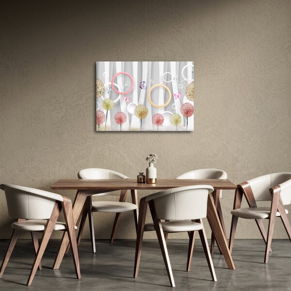Apstraktna slika s maslačcima (70x50 cm)