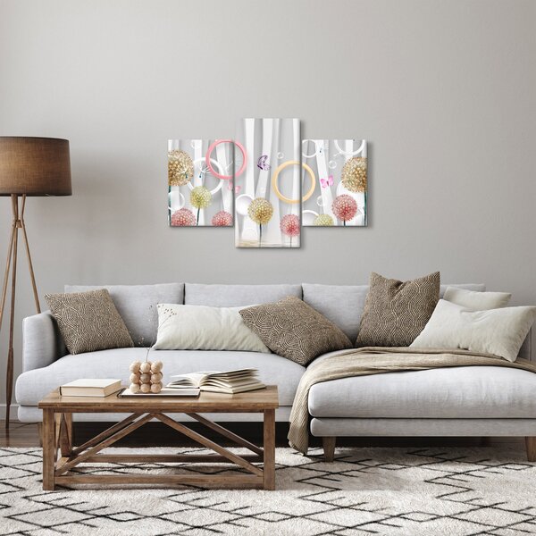 Apstraktna slika s maslačcima (90x60 cm)