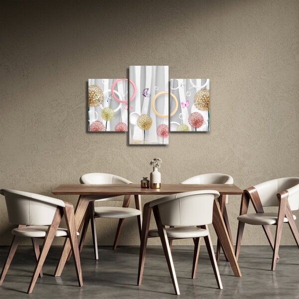 Apstraktna slika s maslačcima (90x60 cm)