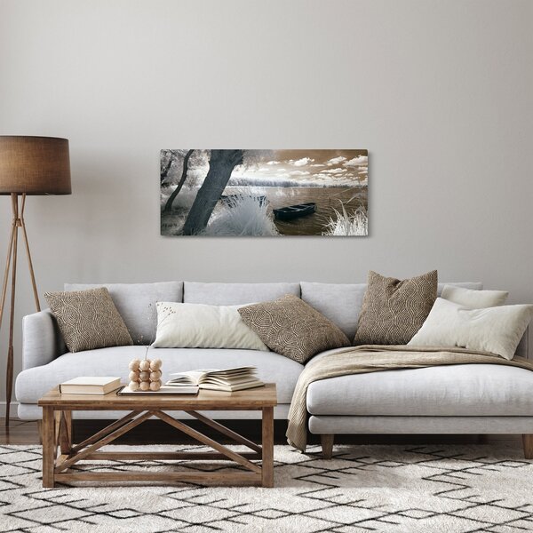 Slika čamca na jezeru (120x50 cm)