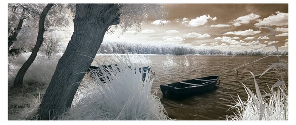 Slika čamca na jezeru (120x50 cm)