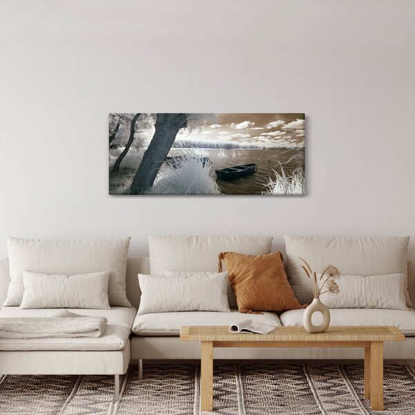 Slika čamca na jezeru (120x50 cm)