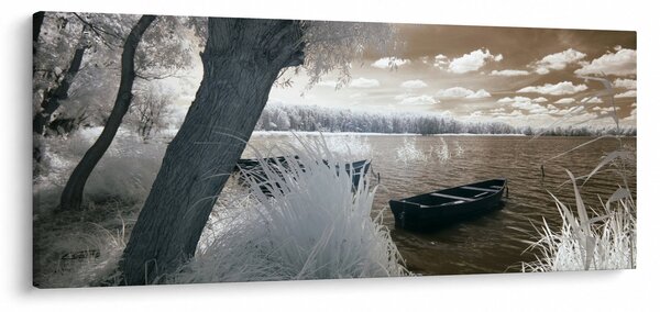 Slika čamca na jezeru (120x50 cm)