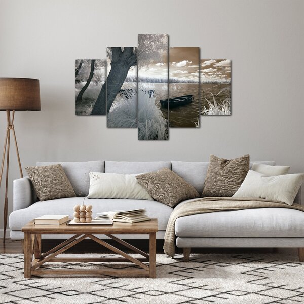 Slika čamca na jezeru (150x105 cm)