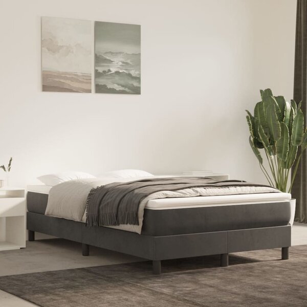 VidaXL Okvir za krevet s oprugama tamnosivi 120 x 200 cm baršunasti