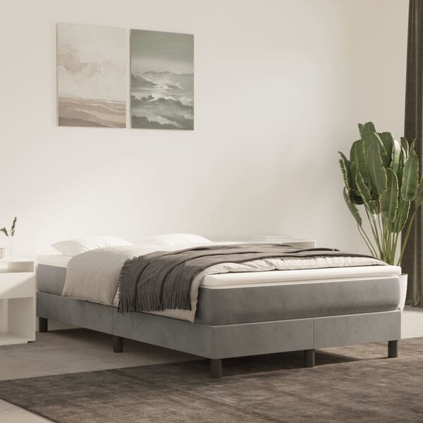 VidaXL Okvir za krevet s oprugama svjetlosivi 120 x 200 cm baršunasti
