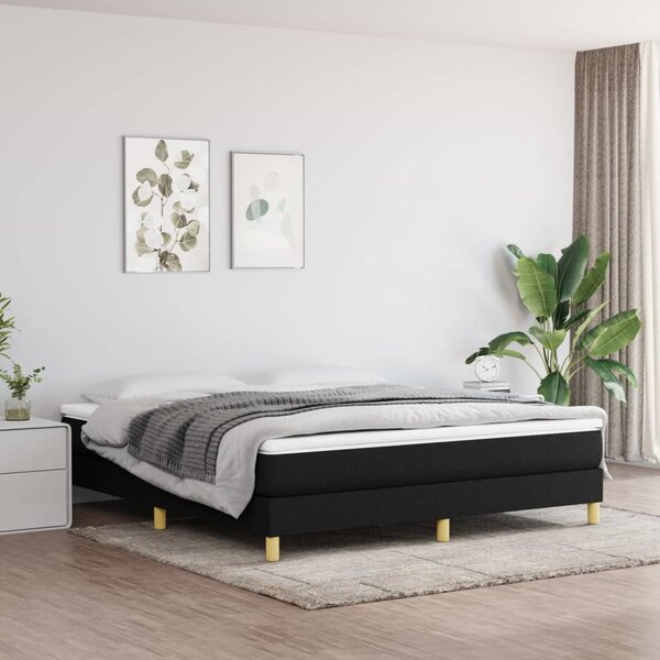 VidaXL Okvir za krevet s oprugama crni 180 x 200 cm od tkanine