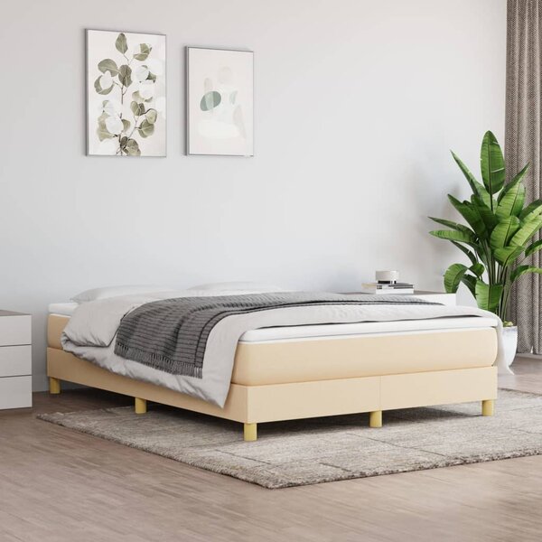 VidaXL Okvir za krevet s oprugama krem 140 x 190 cm od tkanine
