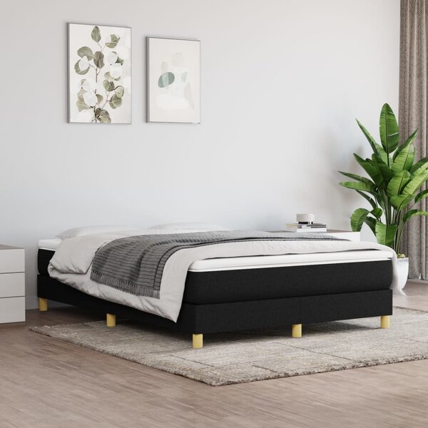 VidaXL Okvir za krevet s oprugama crni 140 x 190 cm od tkanine