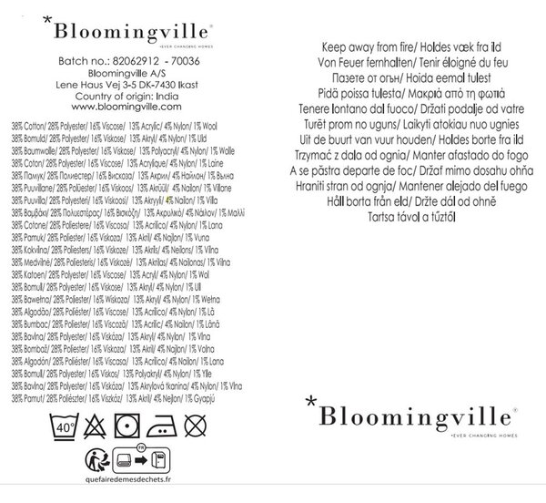 Smeđa deka od recikliranog pamuka 130x160 cm Eydis – Bloomingville