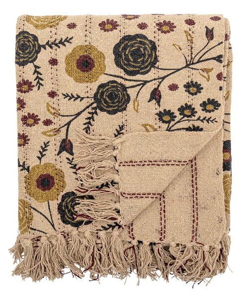 Smeđa deka od recikliranog pamuka 130x160 cm Eydis – Bloomingville