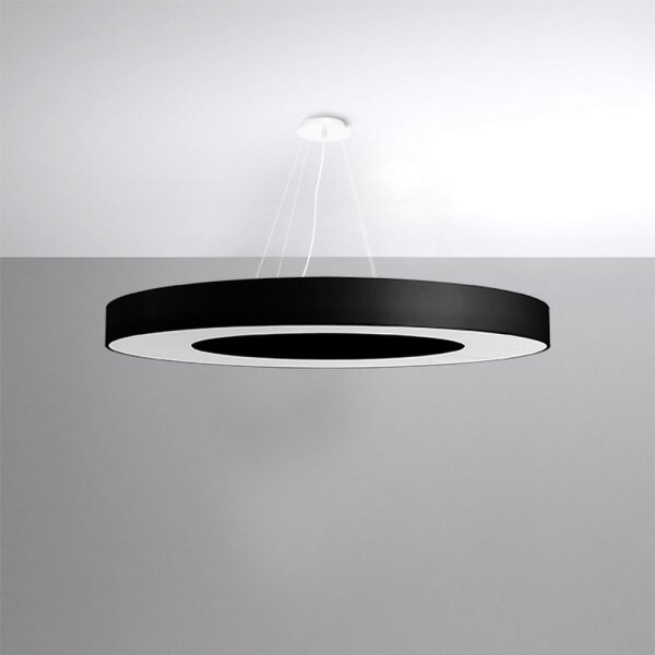 Sollux SL.0798 - Luster na sajli SATURNO SLIM 8xE27/60W/230V pr. 90 cm crna