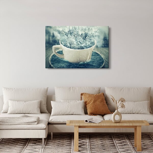 Slika - Zimski svet v skodelici (90x60 cm)