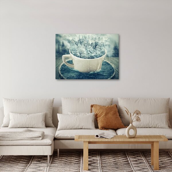 Slika - Zimski svet v skodelici (70x50 cm)