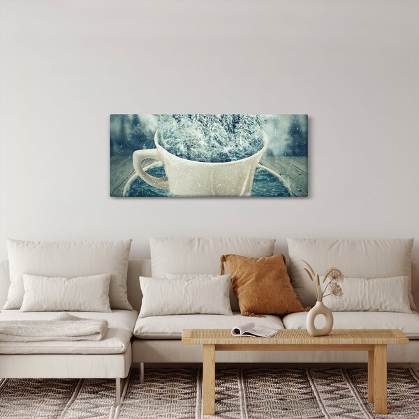 Slika - Zimski svet v skodelici (120x50 cm)