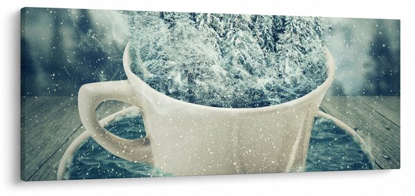 Slika - Zimski svet v skodelici (120x50 cm)