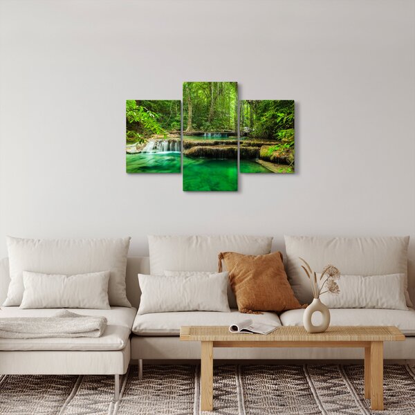Slika - Slap Erawan v Kanchanaburiju na Tajskem (90x60 cm)
