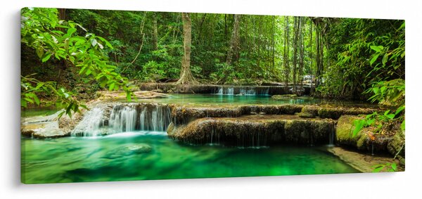 Slika - Slap Erawan v Kanchanaburiju na Tajskem (120x50 cm)