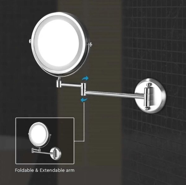 LED Zidno kozmetičko ogledalo LED/3W/6V IP44