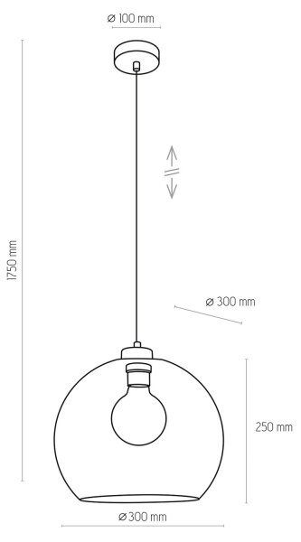 Luster na sajli CUBUS 1xE27/60W/230V plava