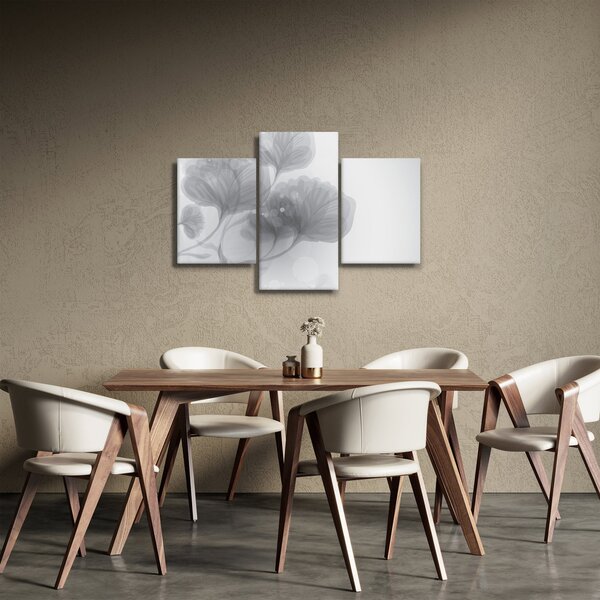 Slika rož v odtenkih sive (90x60 cm)