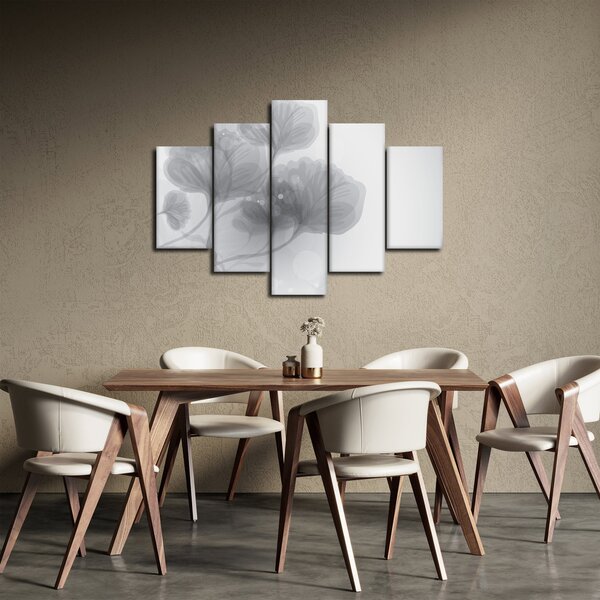 Slika rož v odtenkih sive (150x105 cm)