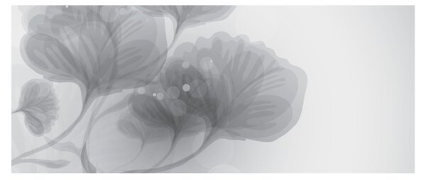 Slika rož v odtenkih sive (120x50 cm)