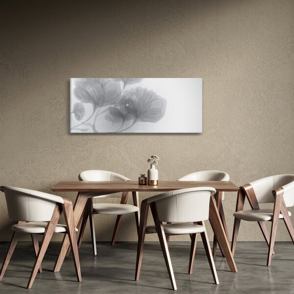 Slika rož v odtenkih sive (120x50 cm)